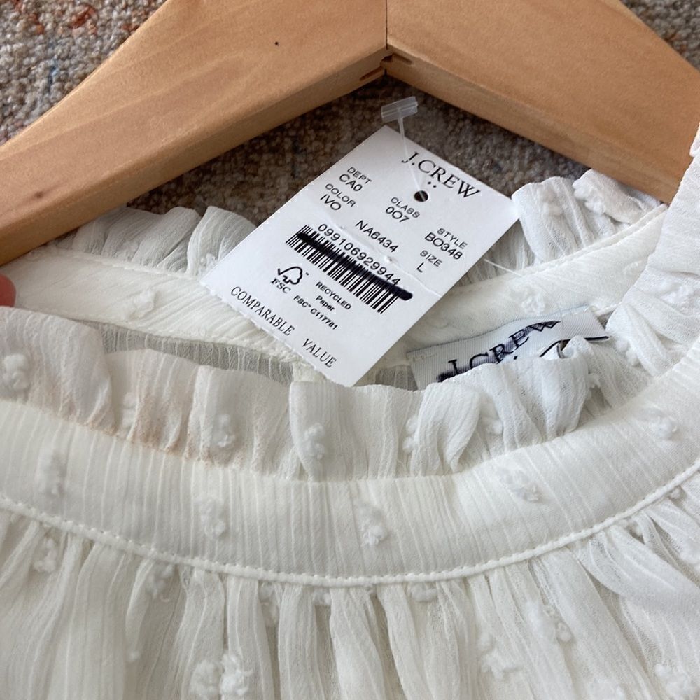 J. Crew Clip-dot smocked top* - Picture 8 of 9